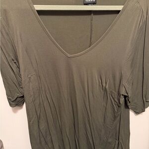 Torrid Khaki Short Sleeve Top